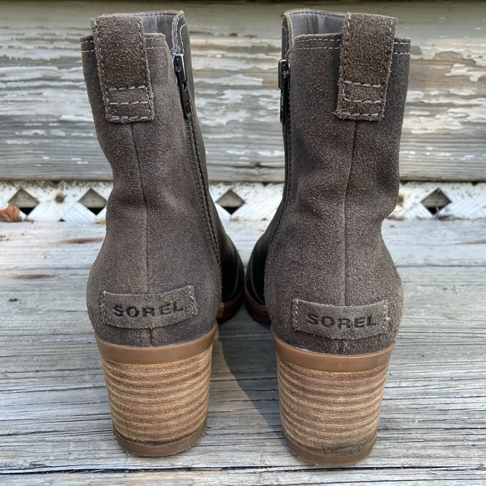 SOREL Cate Waterproof Leather & Suede Stacked Heel Boot Women’s Size 10 - Picture 5 of 14